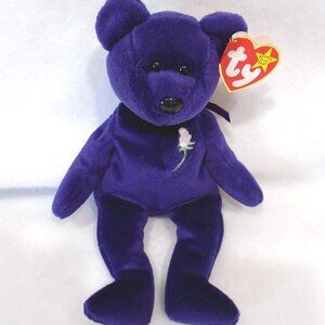 Ty Beanie Baby PRINCESS Diana purple Bear 1st Edition 1997 *RARE* Retired nwt